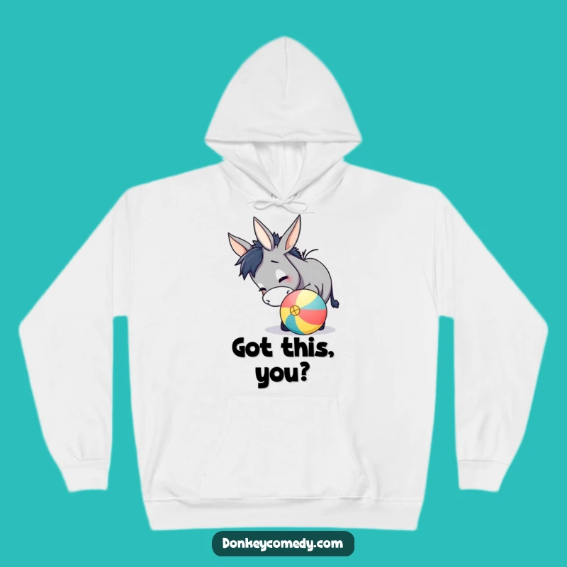 Cozy Funny Donkey Hoodie: Warm and Hilarious Ball Nudging Comfort