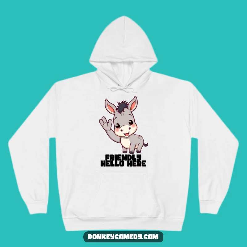 Cozy Funny Donkey Hoodie: Warm Merriment with a Cheerful Wave
