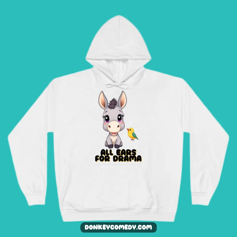Funny Donkey Bird Listener Hoodie - Cozy & Curious Animal Sweatshirt Gift