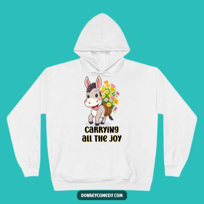 Funny Donkey Flower Hoodie - Cozy & Cheerful Farm Animal Sweatshirt Gift