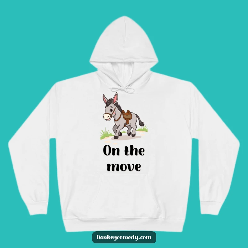 Funny Donkey Trotting Hoodie: Cozy Adventure Gift for Happy Trails