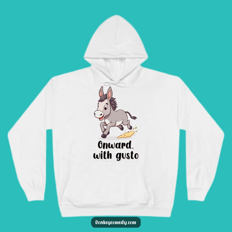 Funny Trotting Donkey Hoodie: Cozy Comfort Meets Determined Humor, a Warm Funny Gift