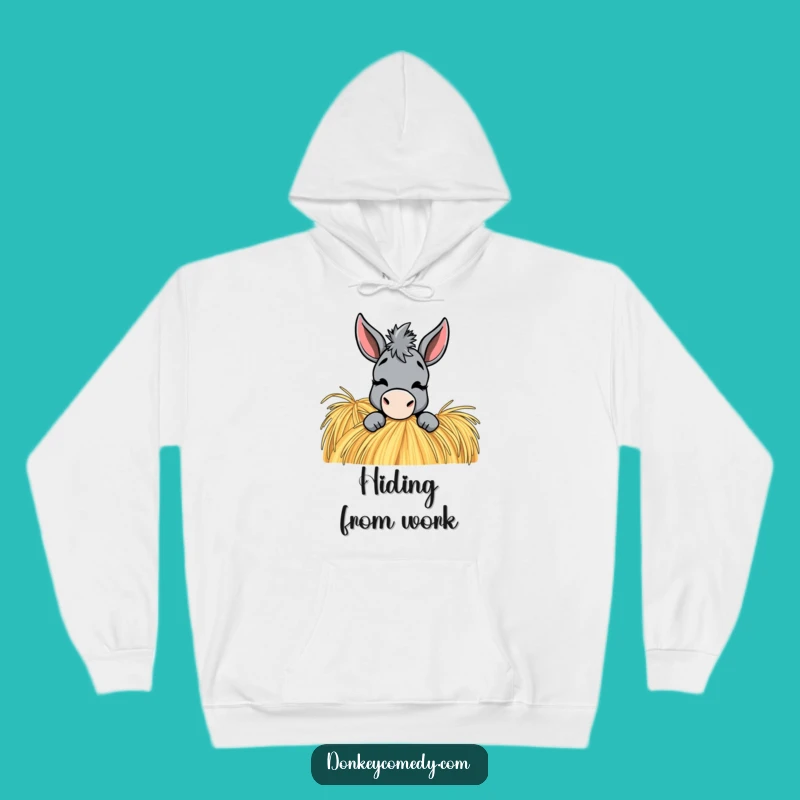 Funny Donkey Haystack Hoodie: Playful Wink Comfort, Hilarious Farm Animal Wear, Perfect Gift!