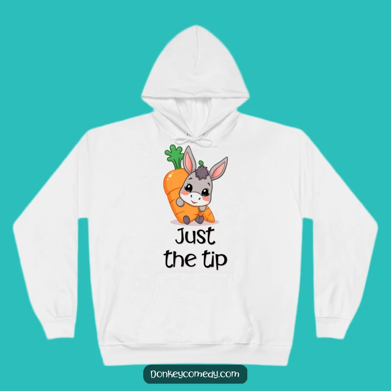 Funny Donkey Carrot Hoodie: Cozy Comfort with a Peeking Character