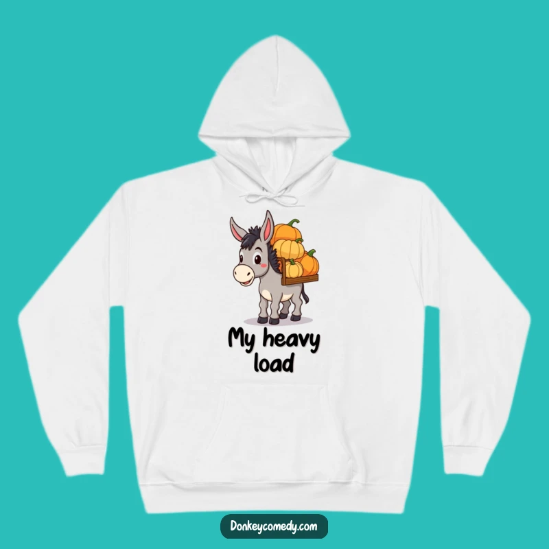 Funny Donkey Pumpkin Haul Hoodie: Cozy Harvest Gift for Determined Souls