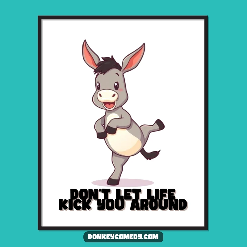 Funny Free Printable Donkey Wall Art: Comical Kick, Humorous Decor, Downloadable Art