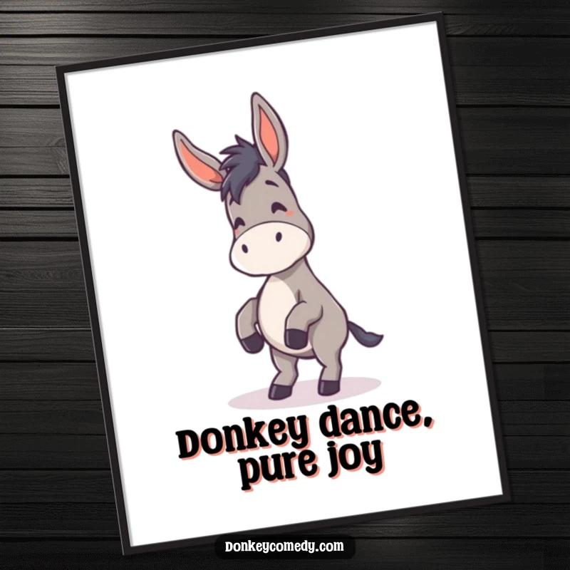 Funny Free Printable Wall Art: A donkey is captured mid-silly dance, ears flopping with pure, unadulterated joy.