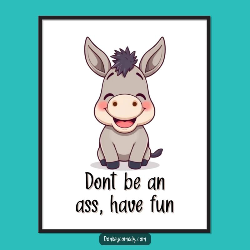 Funny Free Printable Wall Art: Braying Donkey - Quirky Downloadable Decor