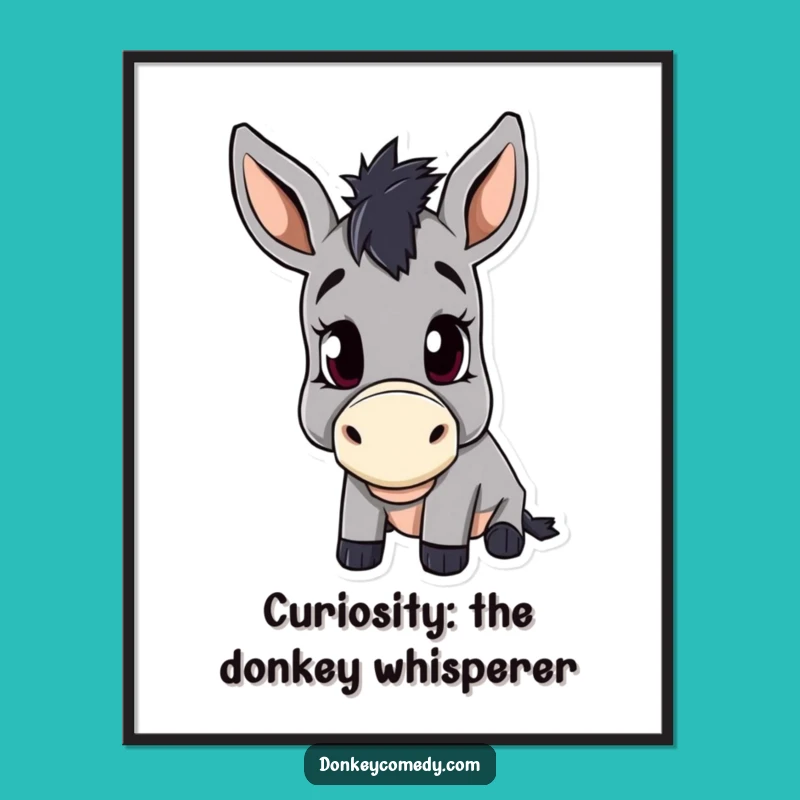 Free Printable Curious Donkey Art: Intriguing Downloadable Wall Decor for a Playful Home
