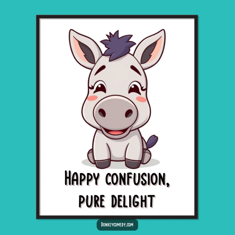 Free Printable Wall Art: Confused Donkey Downloadable Funny Decor!