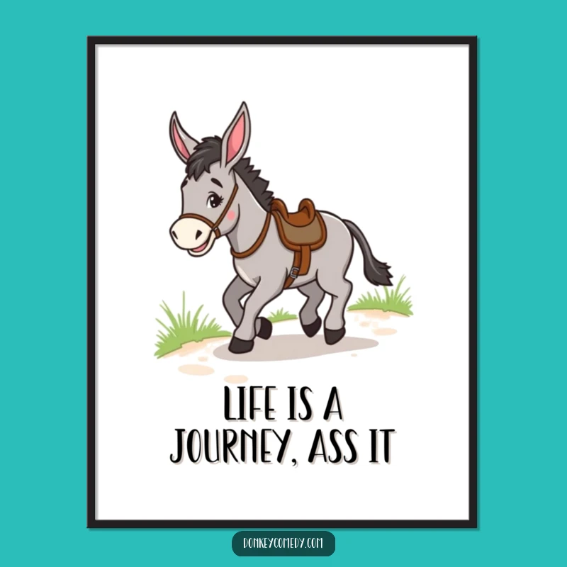 Free Printable Wall Art: Trotting Donkey - Whimsical Downloadable Decor