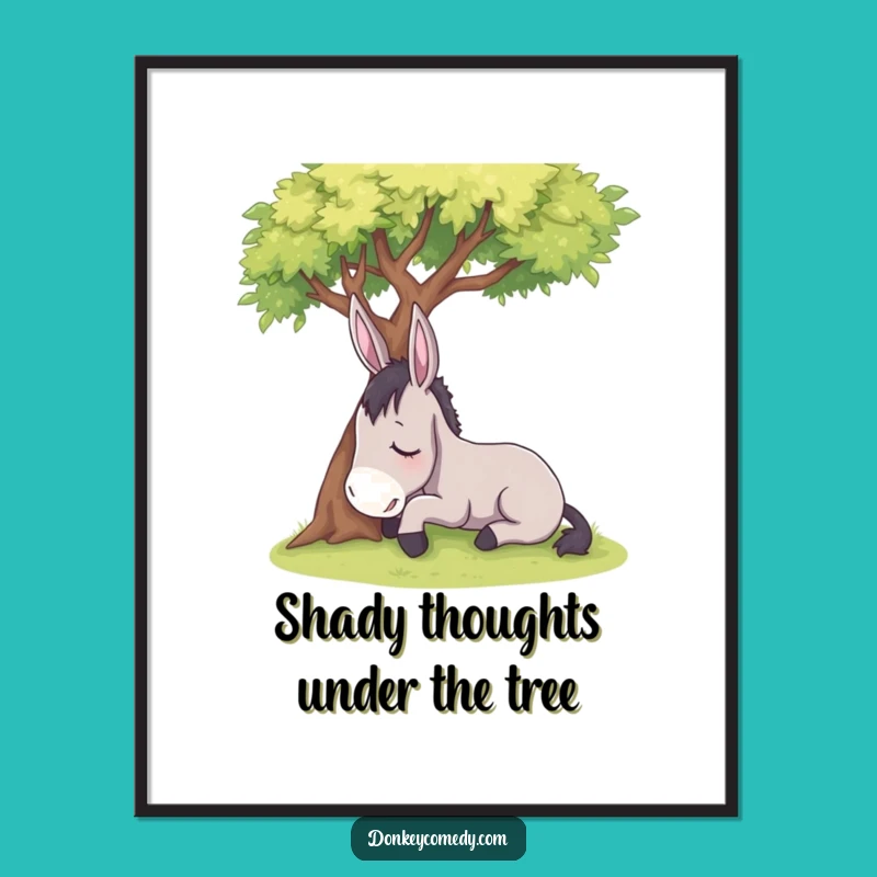 Free Printable Wall Art: Sleepy Donkey Relaxing Quirky Downloadable Art Gift