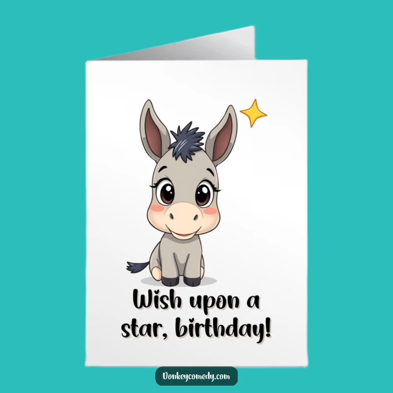 Free Printable Birthday Card: Star Gazing Donkey - Dreamy Downloadable Gift