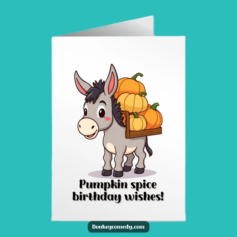 Free Printable Birthday Donkey Card - Pumpkin Power, Funny Downloadable Gift!
