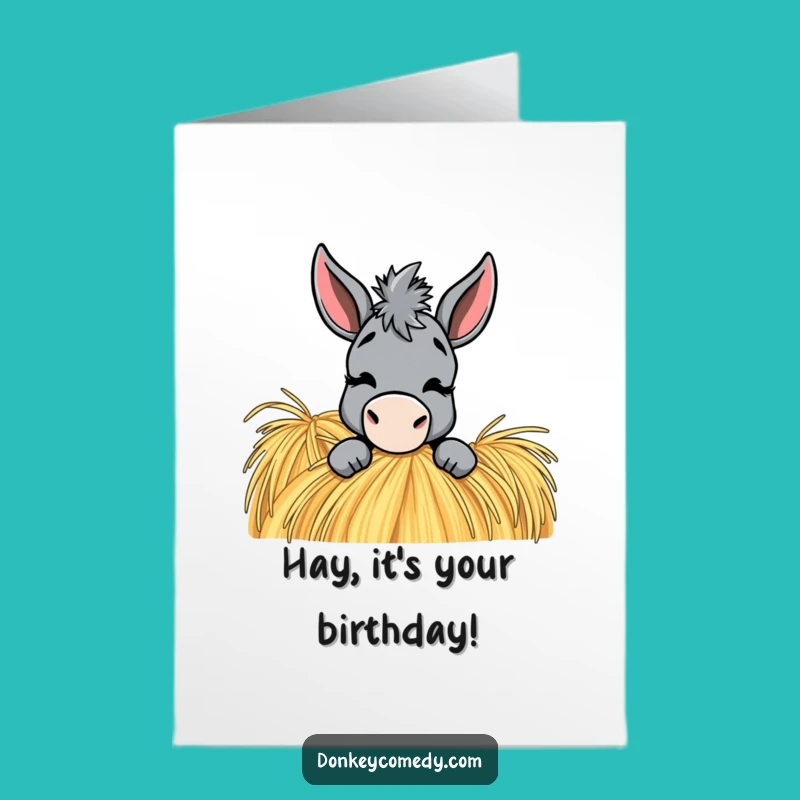 Funny Donkey Birthday Card Free Printable: Wink Haystack Downloadable Gift