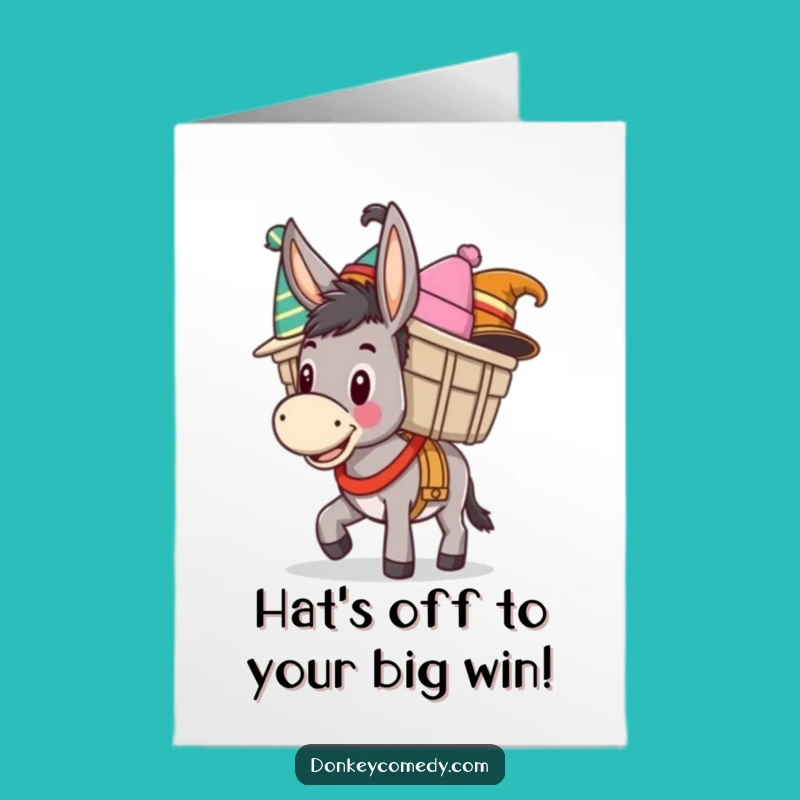 Free Printable Congrats Card: Donkey's Hat Success, Funny Downloadable Gift