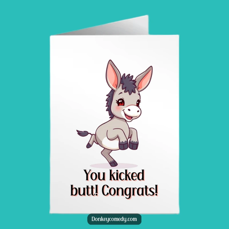 Free Printable Congratulations Card: Ecstatic Donkey Kicking, Hilarious Downloadable for Any Achievement