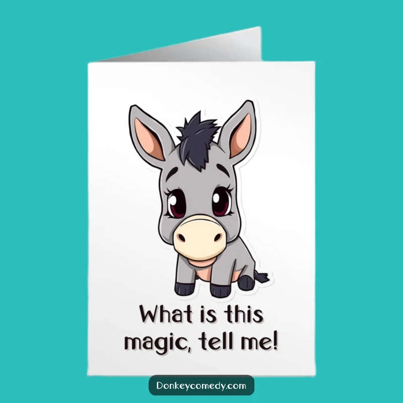 Free Printable Donkey Card: Congratulate with Curiosity, a Funny Downloadable Gift