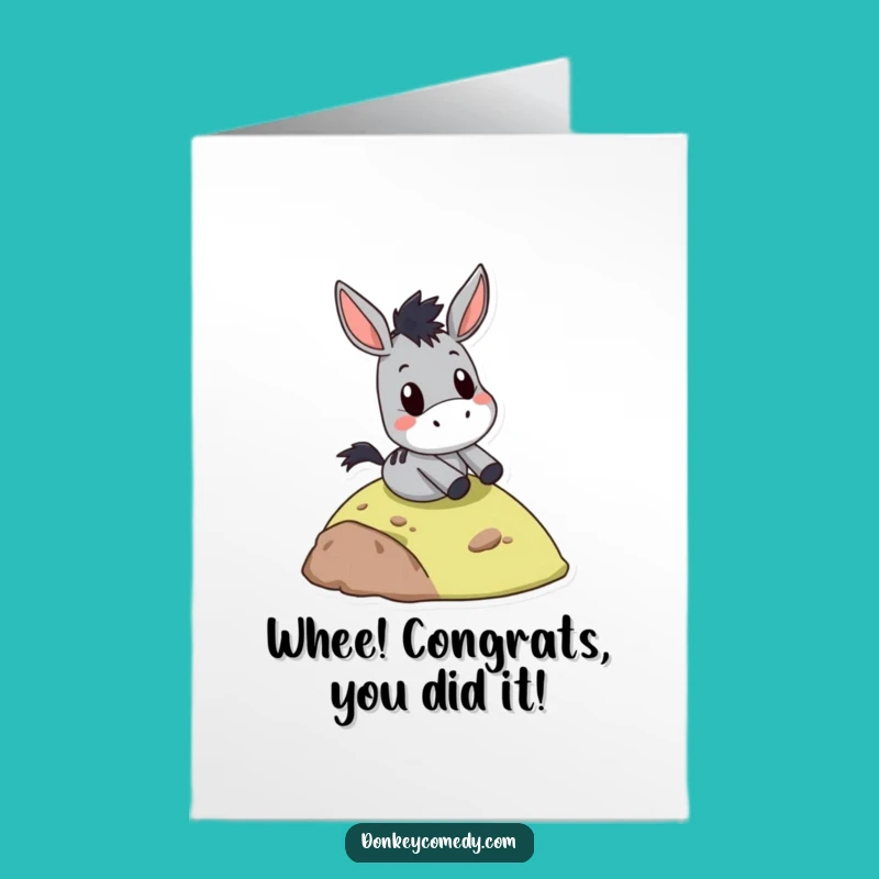 Free Printable Congrats Card: Surprised Donkey Slide Funny Downloadable Gift