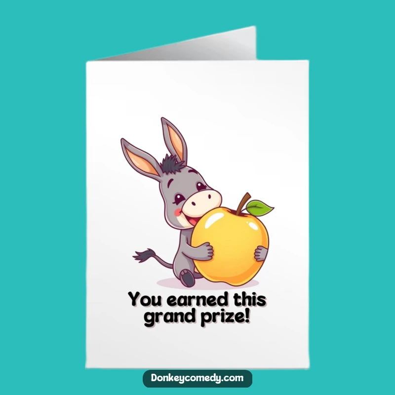 Free Printable Donkey Apple Congrats Card - Joyful Downloadable Gift
