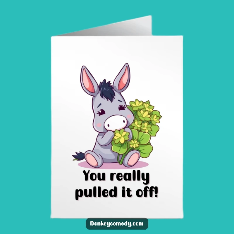 Free Printable Donkey Card: Celebrate Success with this Funny Nibbler Downloadable Gift