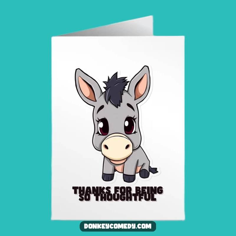 Free Printable Donkey Thank You Card: Express Thanks with a Curious, Funny Gift