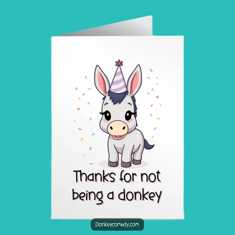 Free Printable Funny Donkey Thank You Card - Charming Downloadable Gratitude Gift