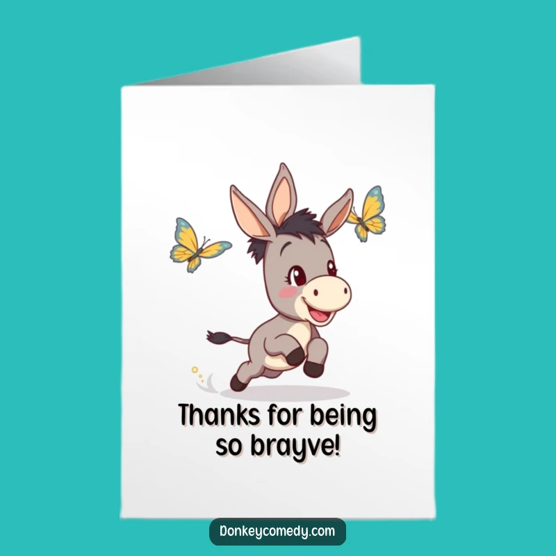 Free Printable Funny Thank You Card: Donkey's Grateful Chase Express Gratitude