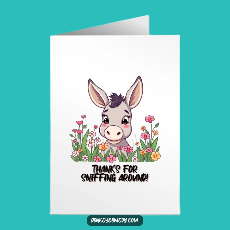 Free Printable Thank You Card: Curious Donkey, a Heartfelt & Funny Downloadable Gift