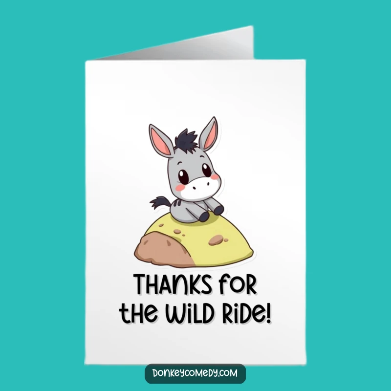 Free Printable Thank You Card: Donkey Hill Slide Funny Downloadable Gift
