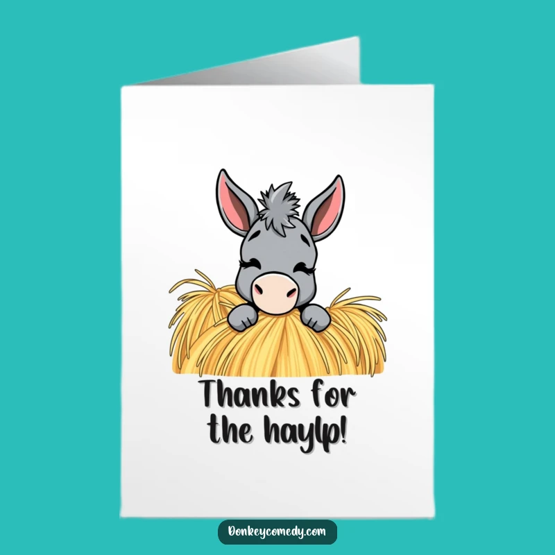 Free Printable Donkey Thank You Card: Wink Haystack Downloadable