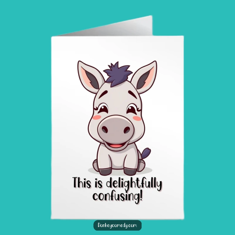 Free Printable Thank You Card: Confused Donkey Funny Downloadable Gift!