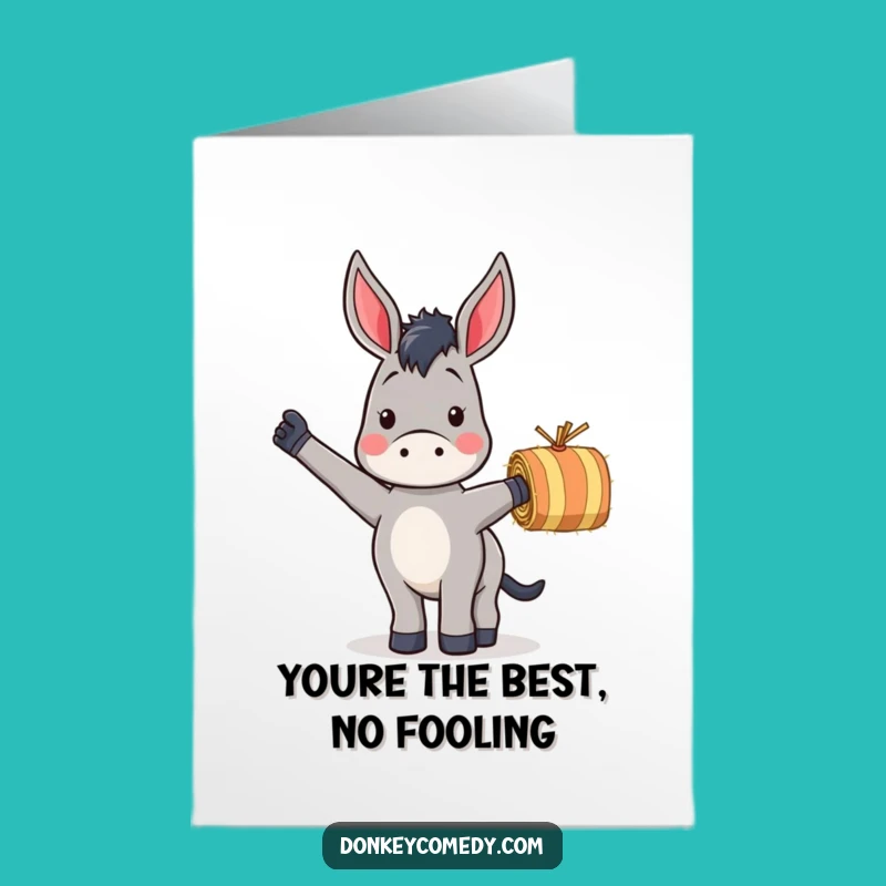 Free Printable Donkey Thank You Card - Waving Hay Bale