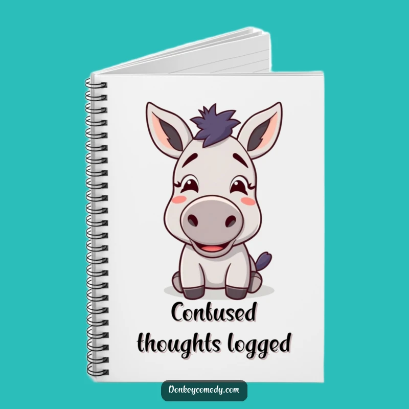 Funny Confused Donkey Notebook - Kawaii Animal Delighted Expression Journal