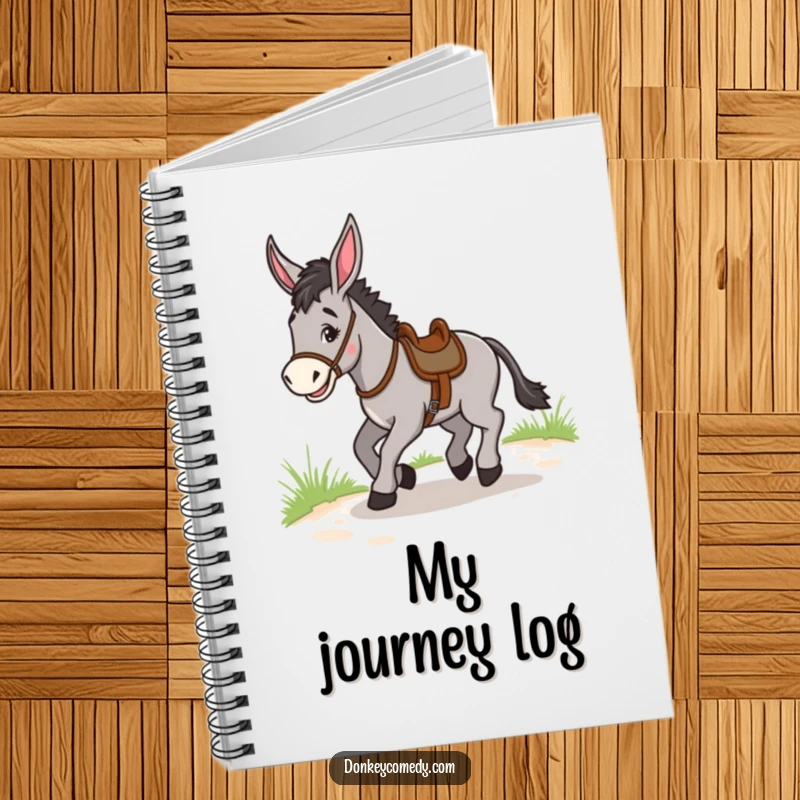 Funny Donkey Trotting Notebook: A lined notebook with a donkey joyfully trotting, perfect for funny travel logs or notes.