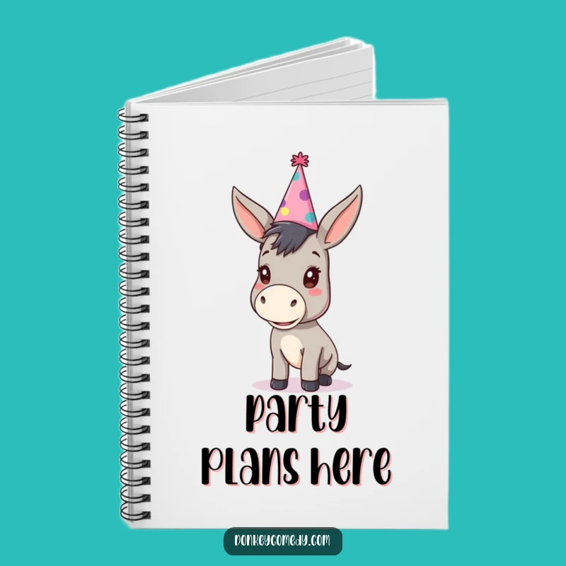 Funny Party Donkey Notebook - Kawaii Animal Oversized Party Hat Journal