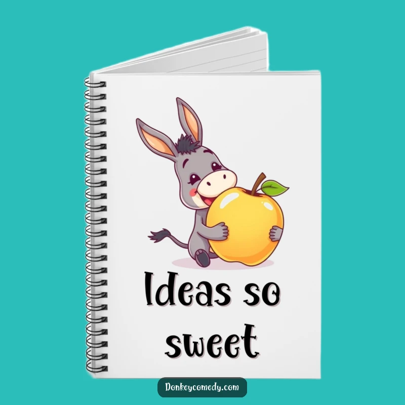 Funny Donkey Apple Notebook - Jot Down Ideas with Gratitude