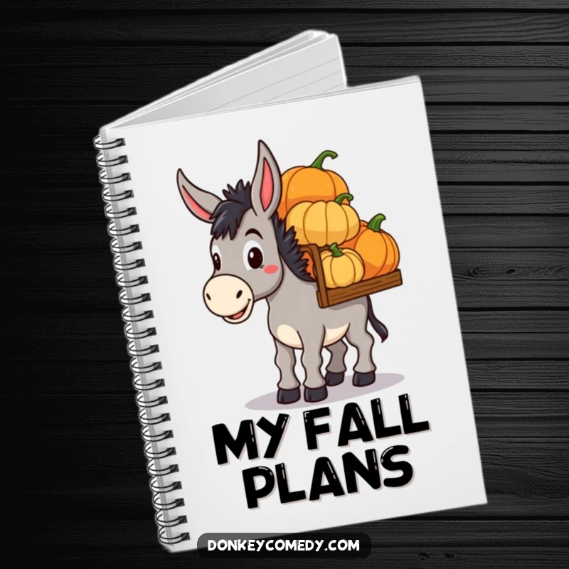 Funny Donkey Pumpkin Haul Notebook: A lined notebook with a determined donkey carrying pumpkins, perfect for funny fall notes or lists.