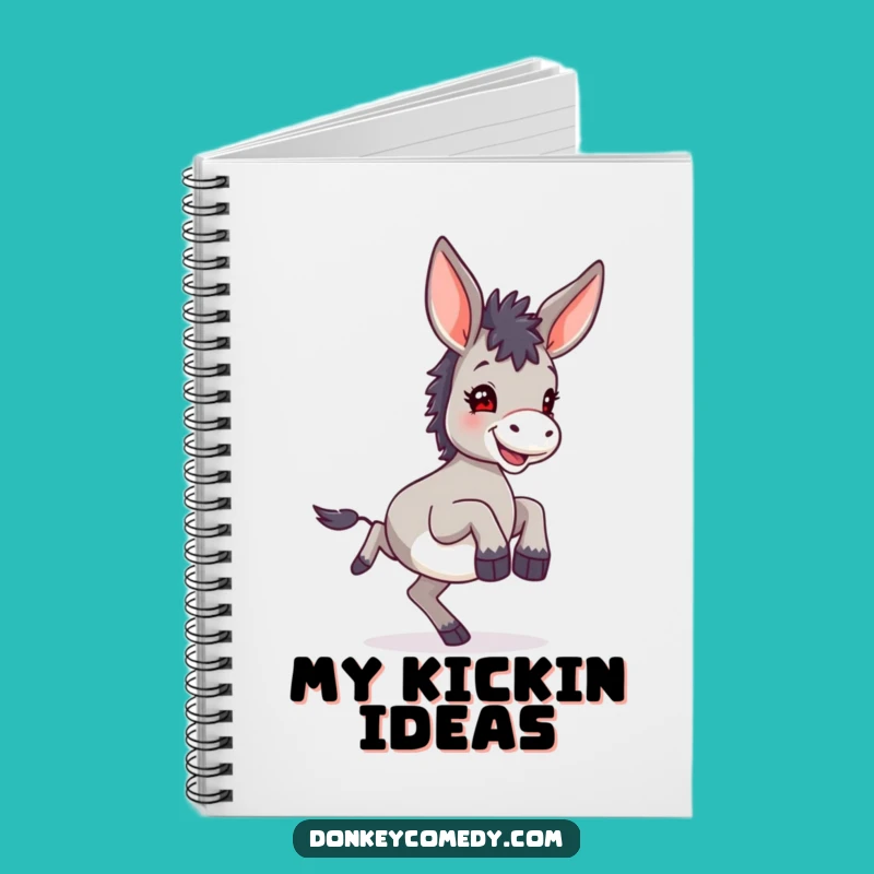 Funny Small Donkey Large Ears Kicking hind legs Notebook, Creative Gift Idea
