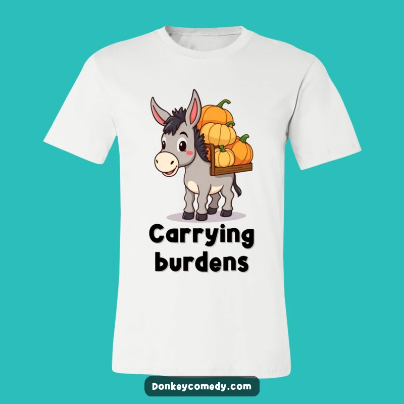 Funny Donkey Pumpkin Haul T-Shirt: Determined Harvest Gift for October Fans
