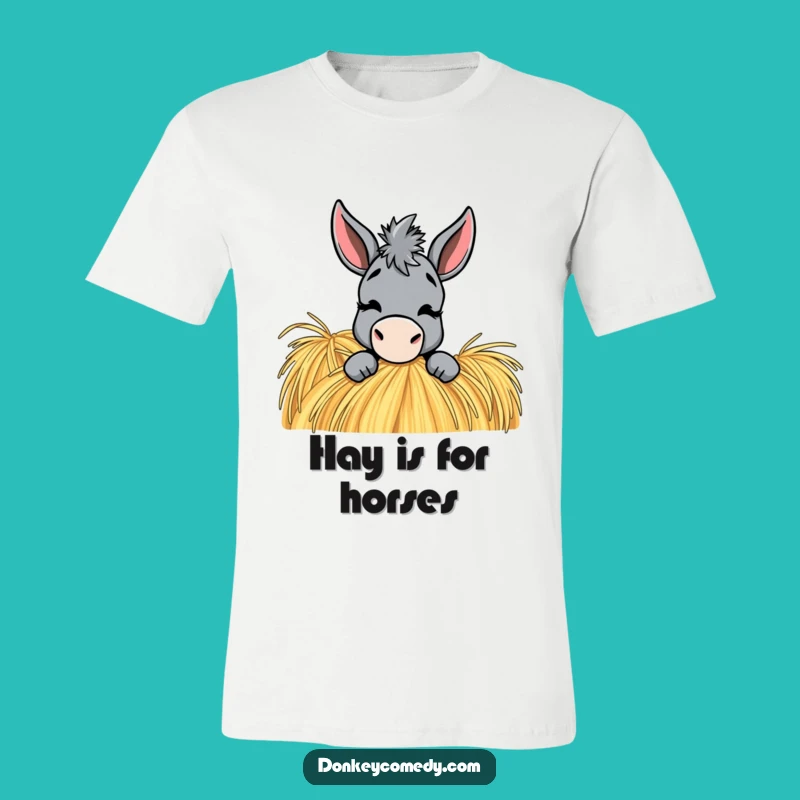 Funny Donkey Haystack T-Shirt: Playful Wink Tee, Hilarious Farm Animal Shirt, Great Gift!