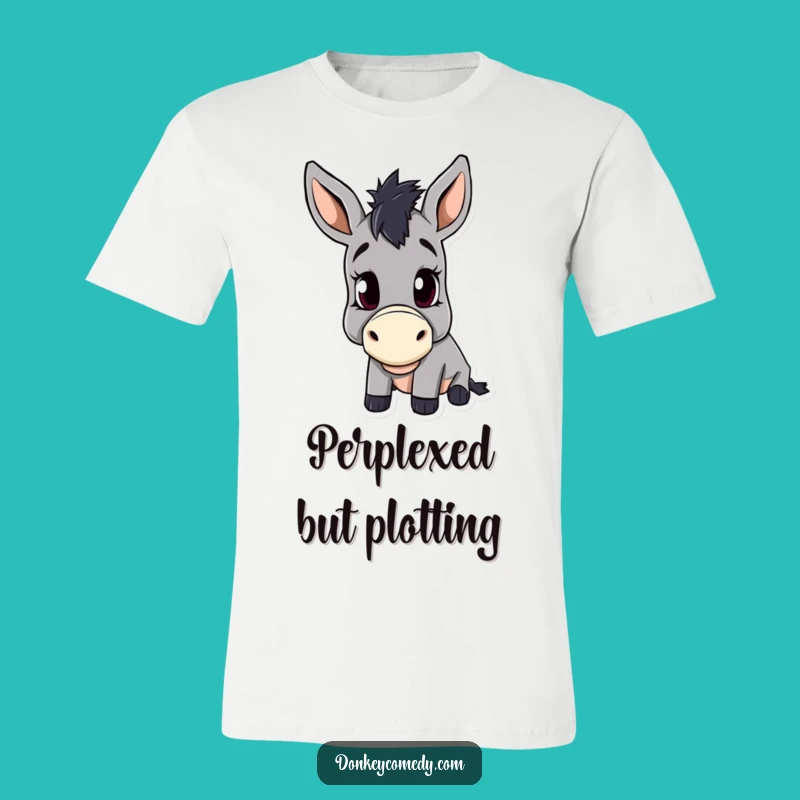 Funny Donkey Head Tilt T-Shirt - Curious & Adorable Animal Tee