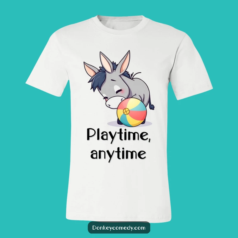 Funny Donkey Playtime T-Shirt: Hilarious Nudging Action for Donkey Fans