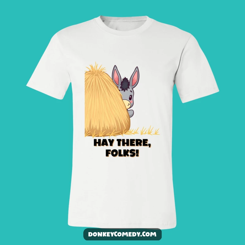 Funny Donkey Haystack Peek T-Shirt - Hilarious Farm Humor Gift