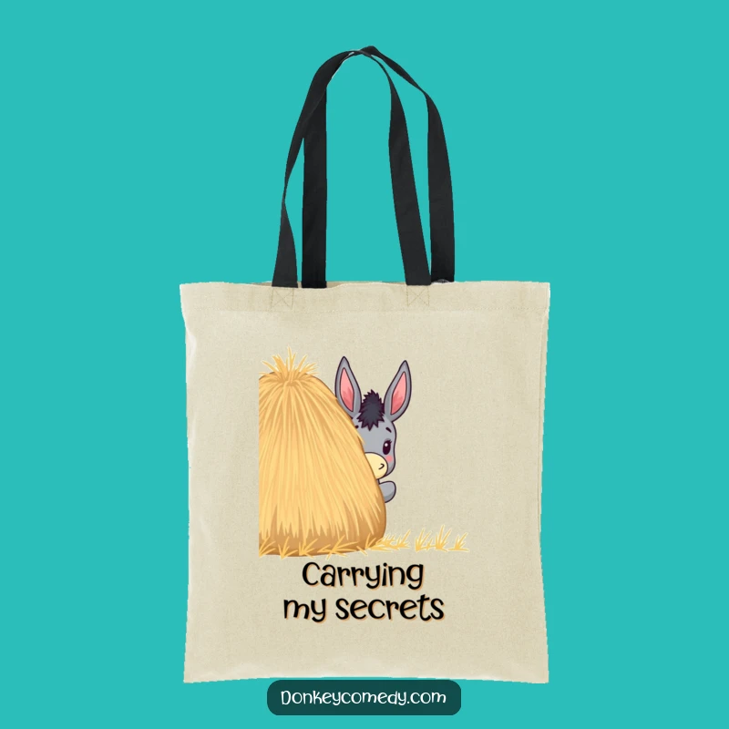 Funny Donkey Haystack Peek Tote Bag - Humorous Gift for Farmers Market Fun