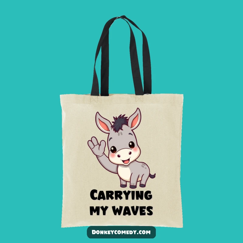 Funny Donkey Tote Bag: Stylish and Cheerful Wave Carryall