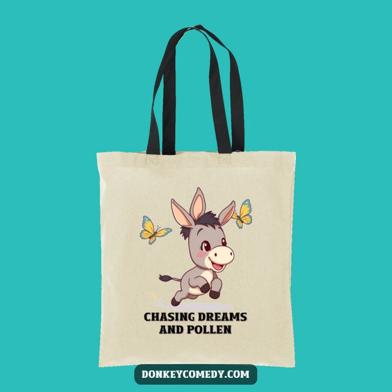 Funny Donkey Butterfly Chase Tote Bag - Stylish Humorous Gift for Everyday Fun