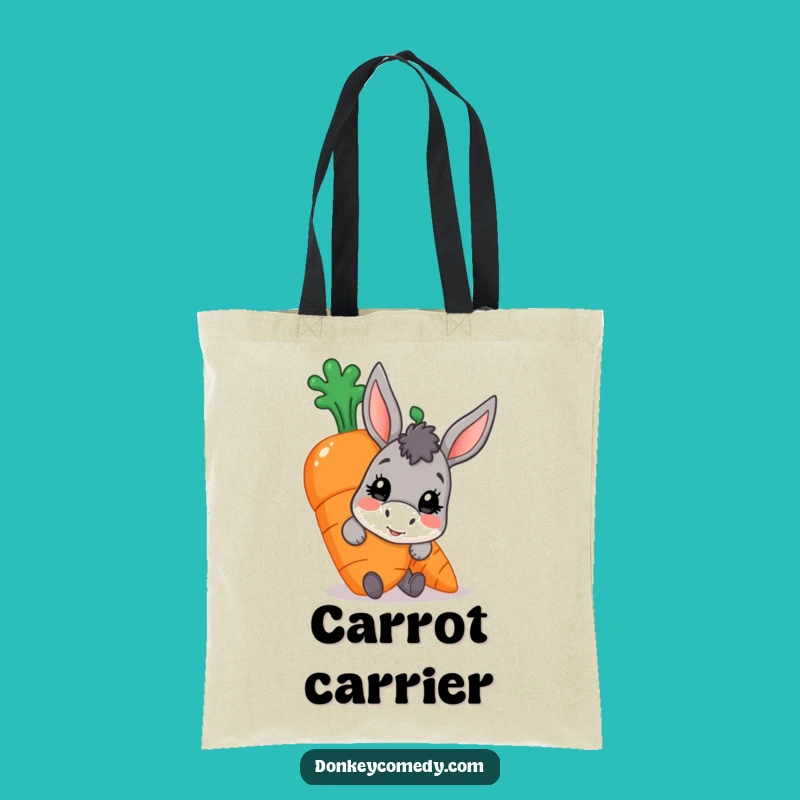 Funny Donkey Carrot Tote Bag: Peeking Character for Playful Errands