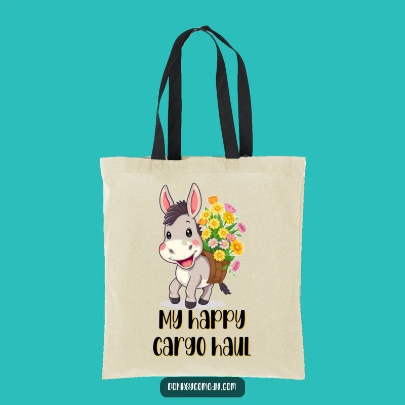 Funny Donkey Flower Tote Bag - Cheerful & Practical Farm Animal Gift