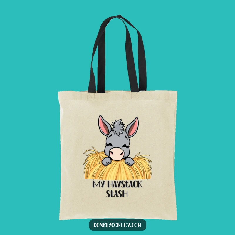 Funny Donkey Haystack Tote Bag: Playful Wink Accessory, Hilarious Farm Style, Perfect Gift!